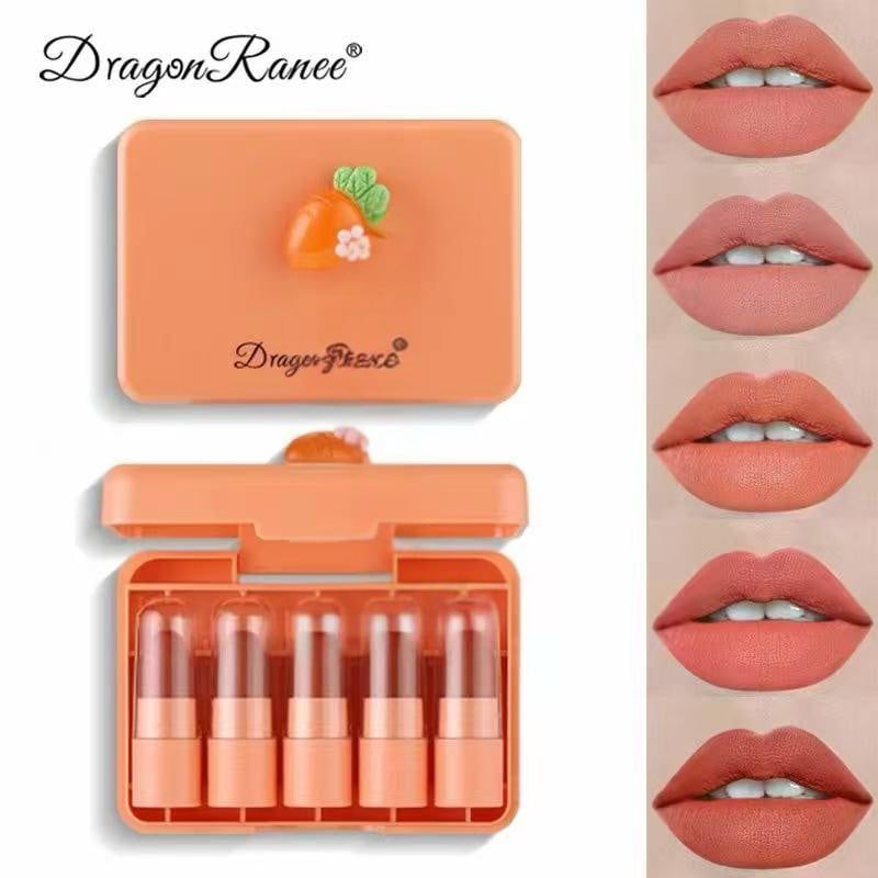 Dragon Ranee Carrot Mini Lipstick 5Pcs Set