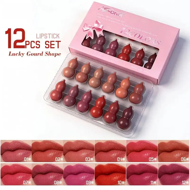 Ks One - 12 Color Mini Peanut Shape Matte Lipsticks