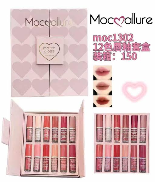 Mocallure 12 pieces Matte& Nude color lipglosses